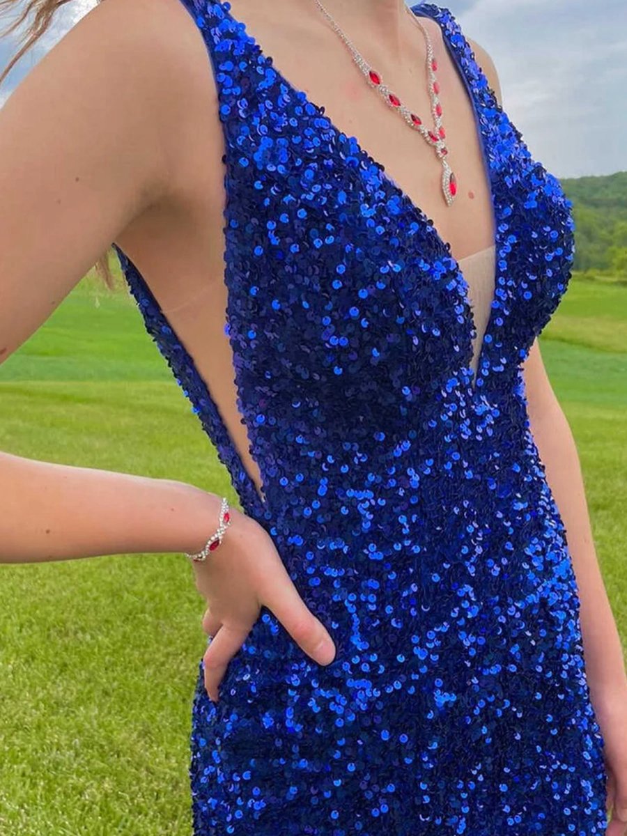 Bodycon V Neck Sequins Homecoming Dresses