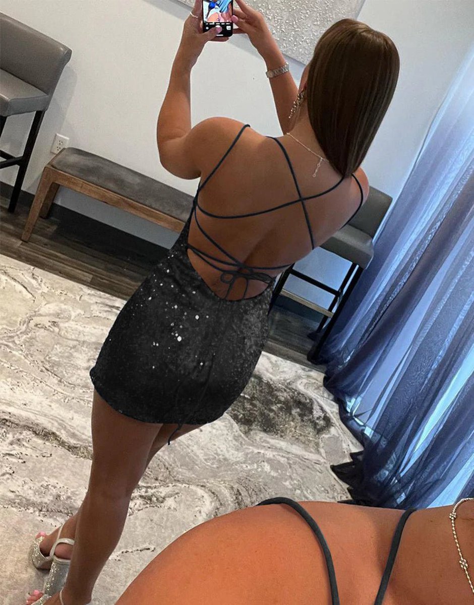 Bodycon Scoop Neck Sequins Homecoming Dresses