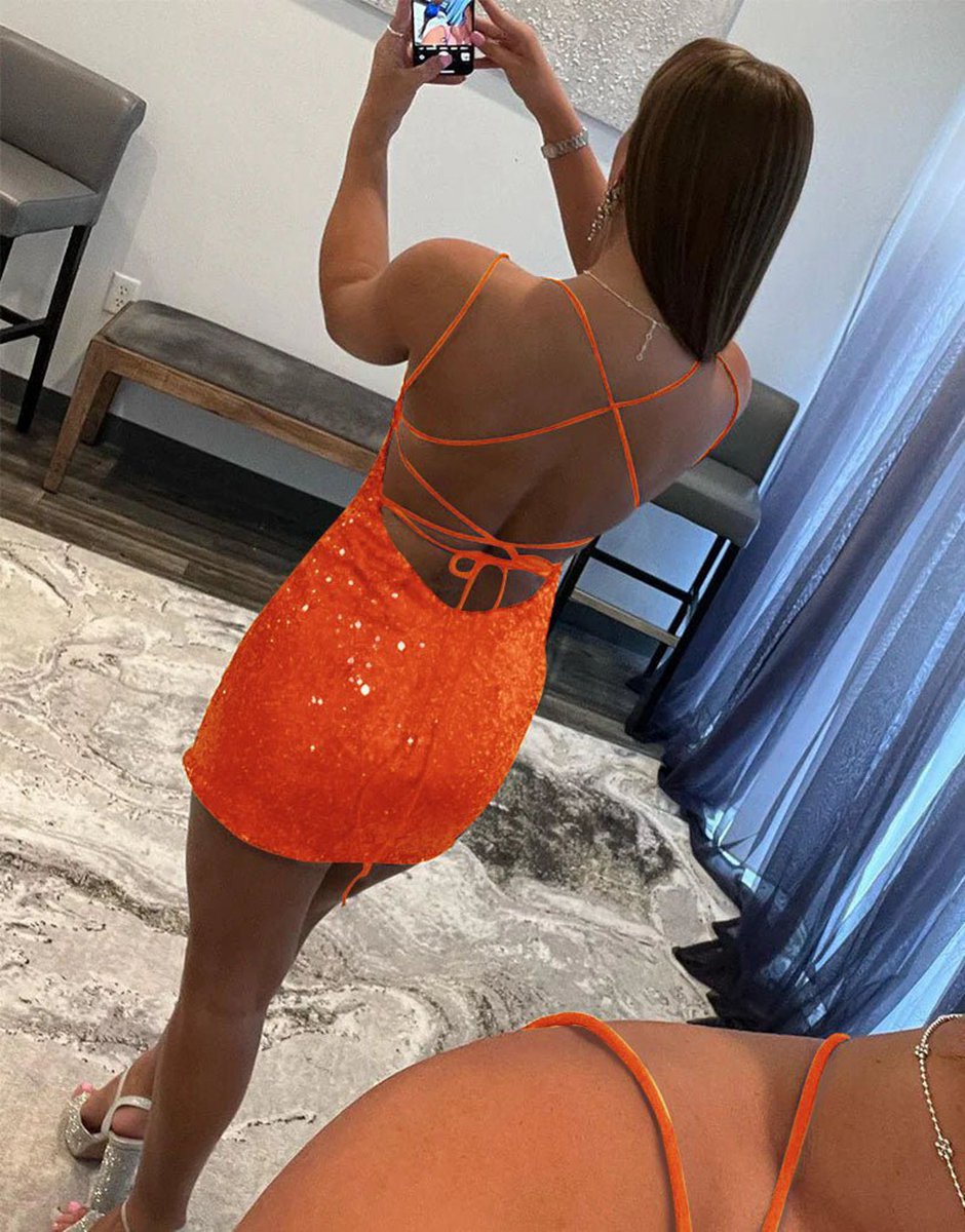 Bodycon Scoop Neck Sequins Homecoming Dresses