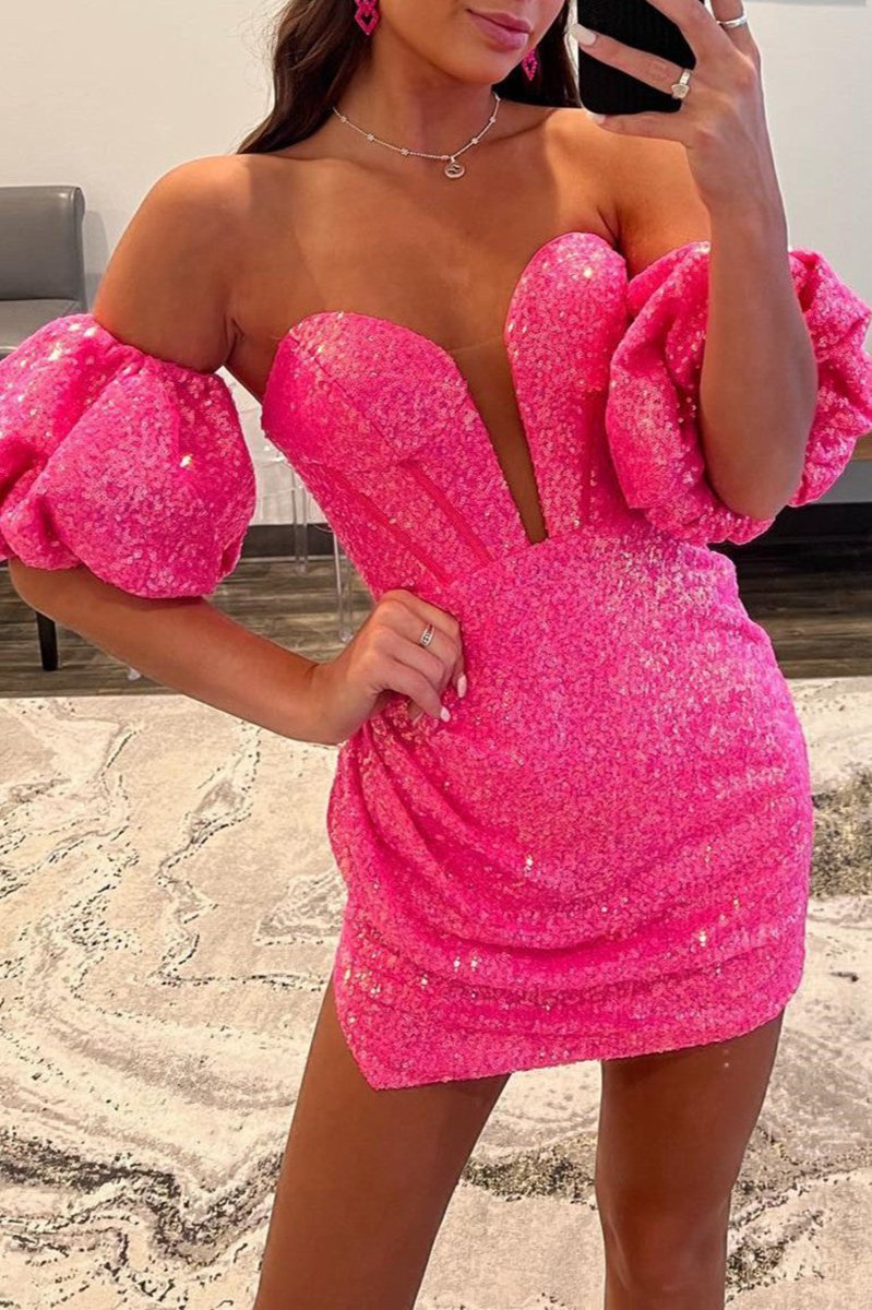 Bodycon Sweetheart Sequins Homecoming Dresses