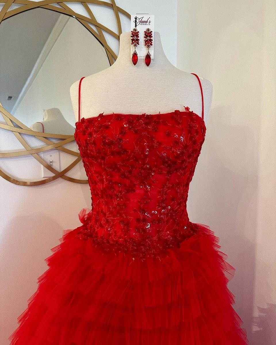 A-line Tie Sequins Tulle Long Prom Dresses
