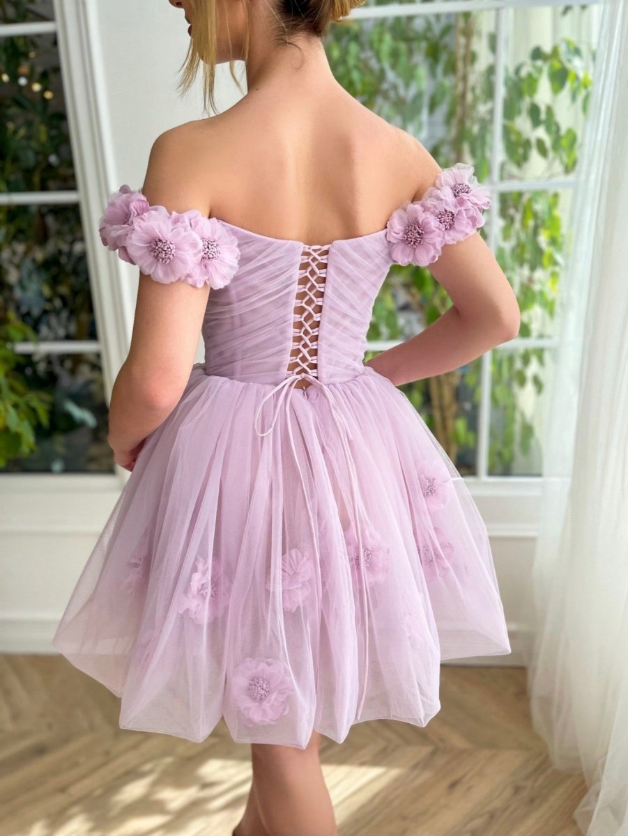 Corset Strapless Short Tulle Homecoming Dresses