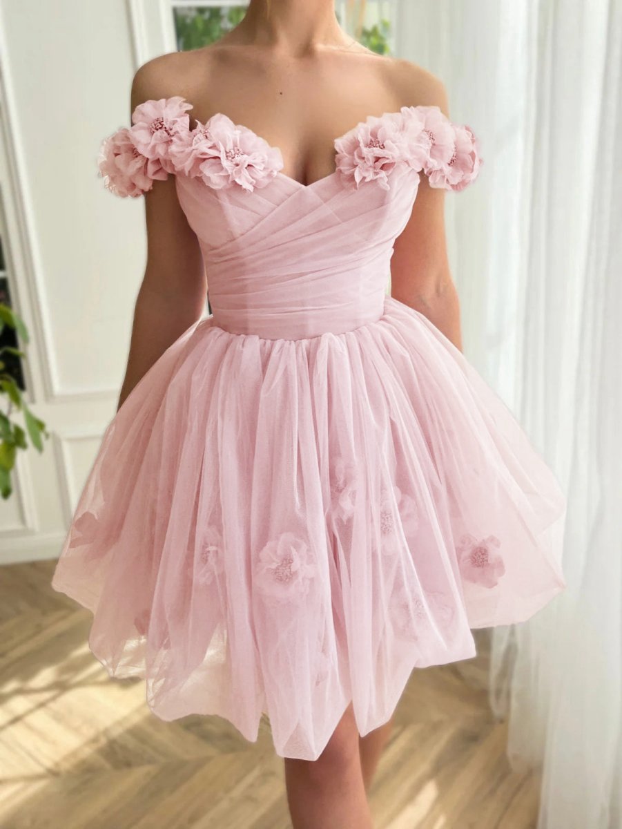 Corset Strapless Short Tulle Homecoming Dresses