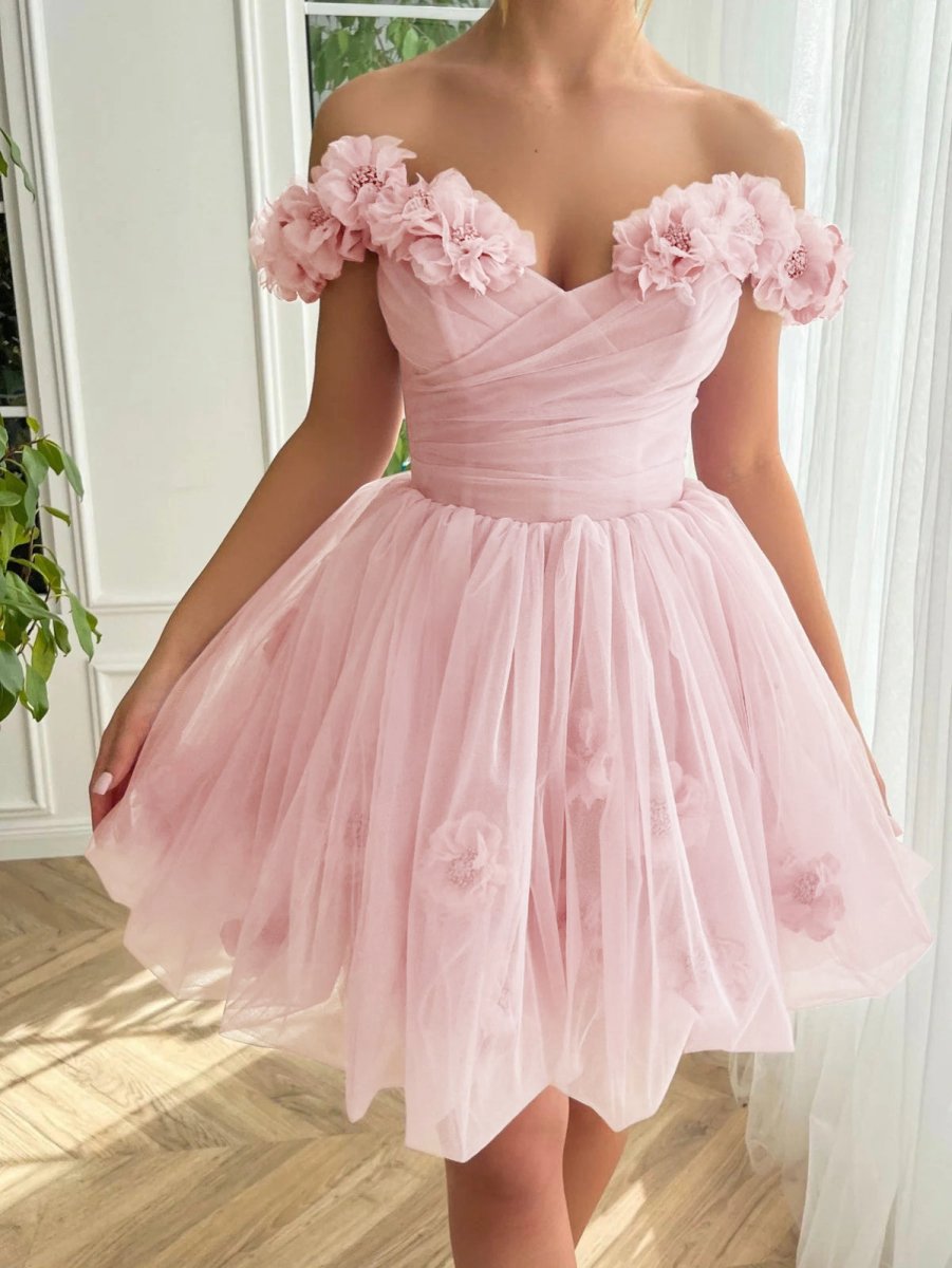 Corset Strapless Short Tulle Homecoming Dresses