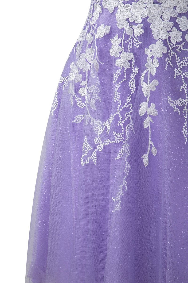 Aline Short Glitter Tulle Homecoming Dresses with Appliques