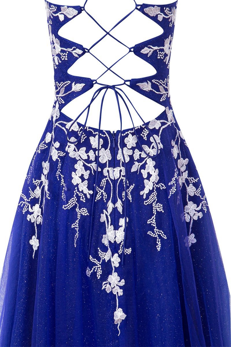 Aline Short Glitter Tulle Homecoming Dresses with Appliques