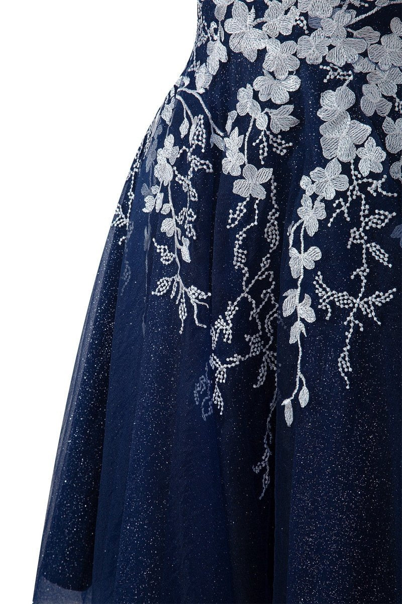 Aline Short Glitter Tulle Homecoming Dresses with Appliques