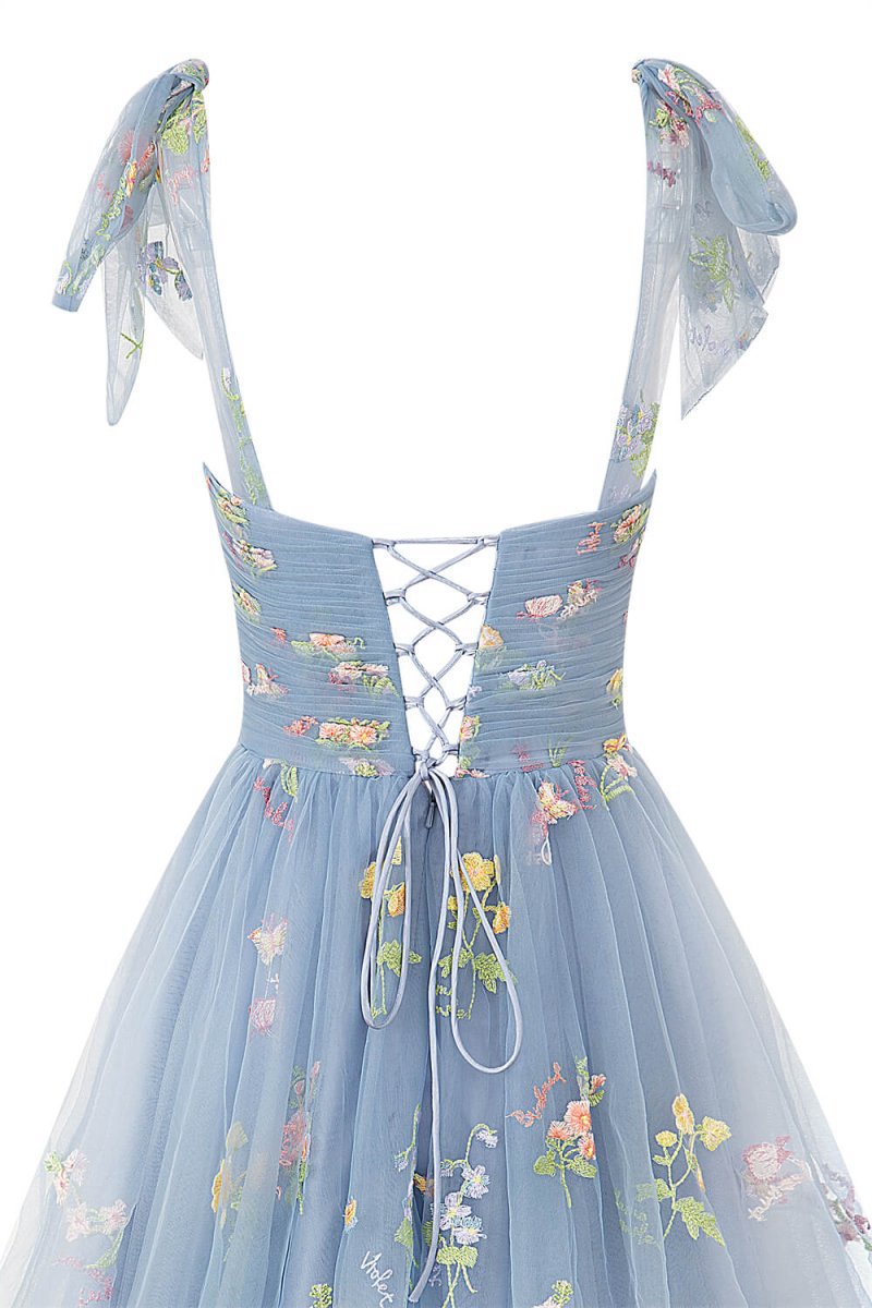 Aline Short Sweetheart Tulle Floral Homecoming Dresses