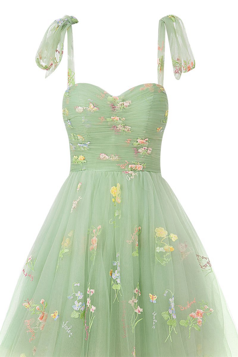 Aline Short Sweetheart Tulle Floral Homecoming Dresses