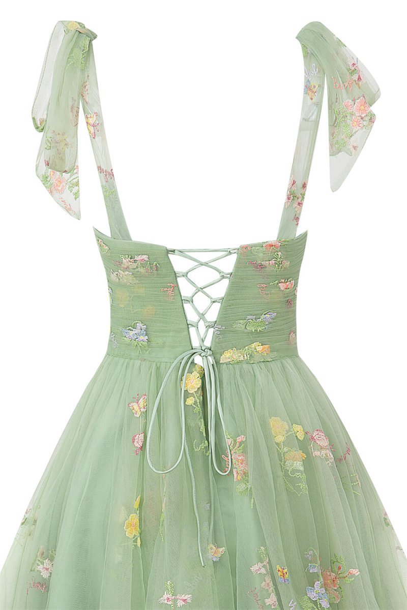 Aline Short Sweetheart Tulle Floral Homecoming Dresses