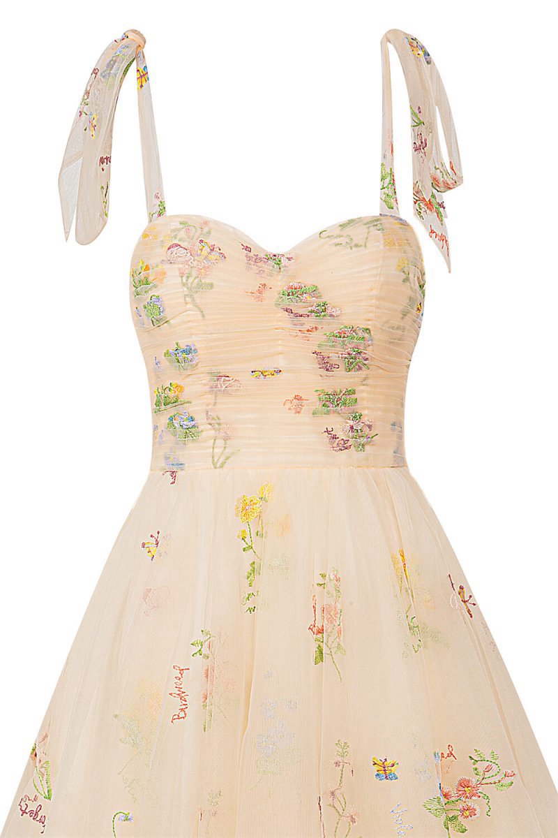 Aline Short Sweetheart Tulle Floral Homecoming Dresses