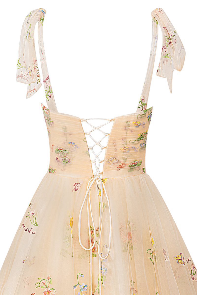 Aline Short Sweetheart Tulle Floral Homecoming Dresses