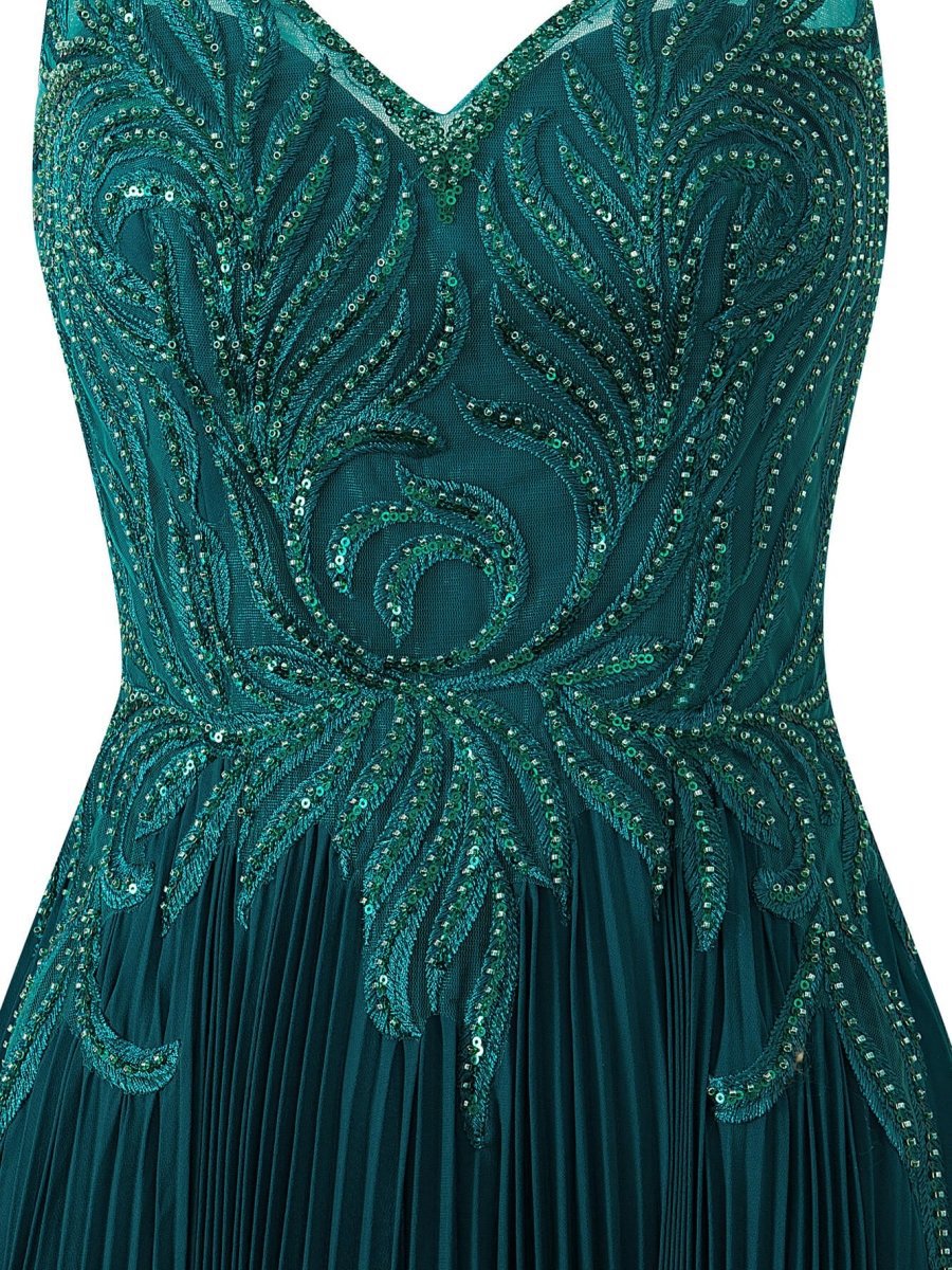 A-line V-neck Chiffon Prom Dresses