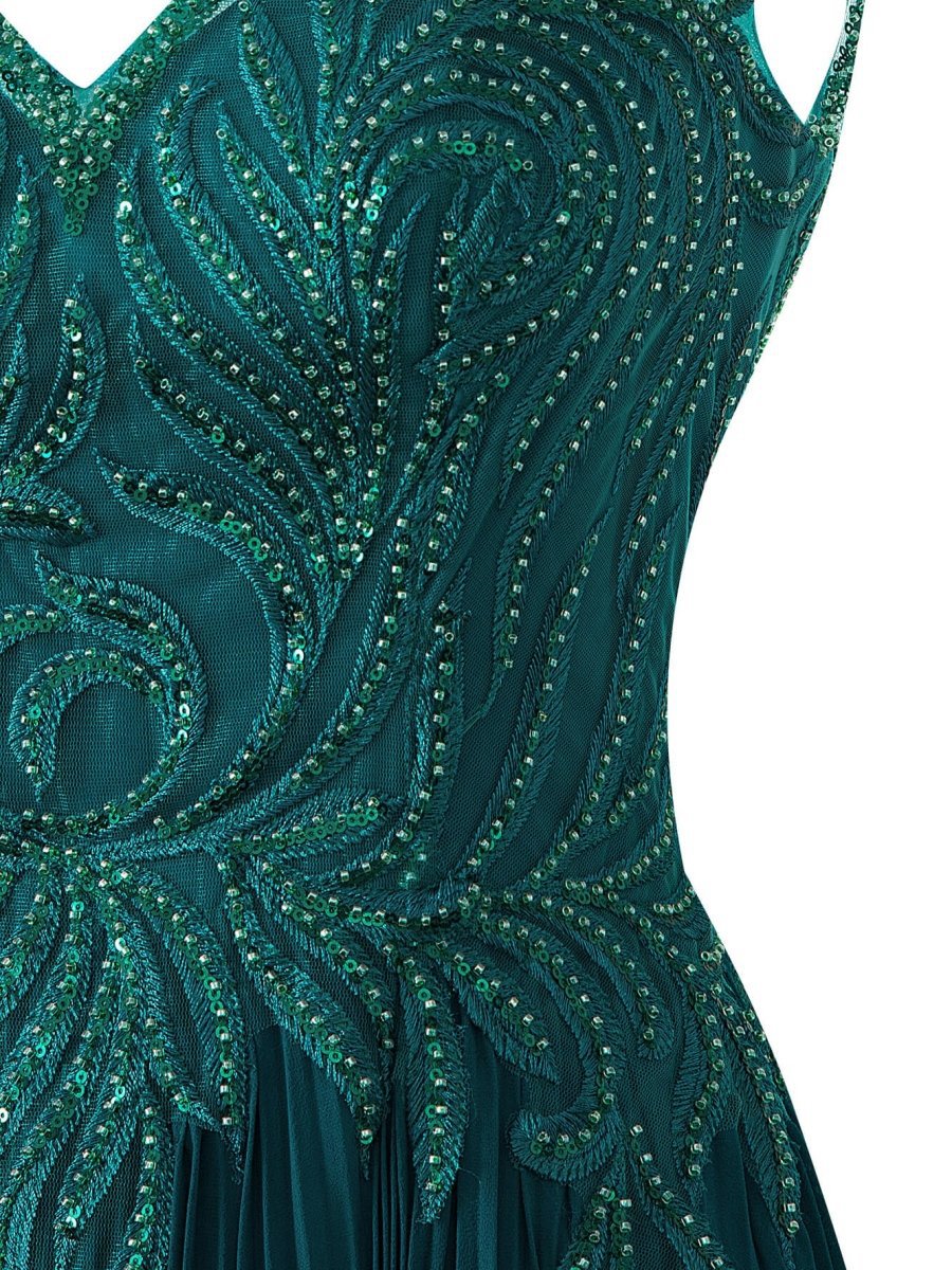 A-line V-neck Chiffon Prom Dresses