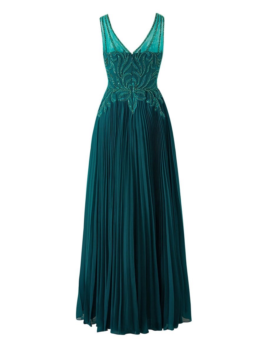 A-line V-neck Chiffon Prom Dresses