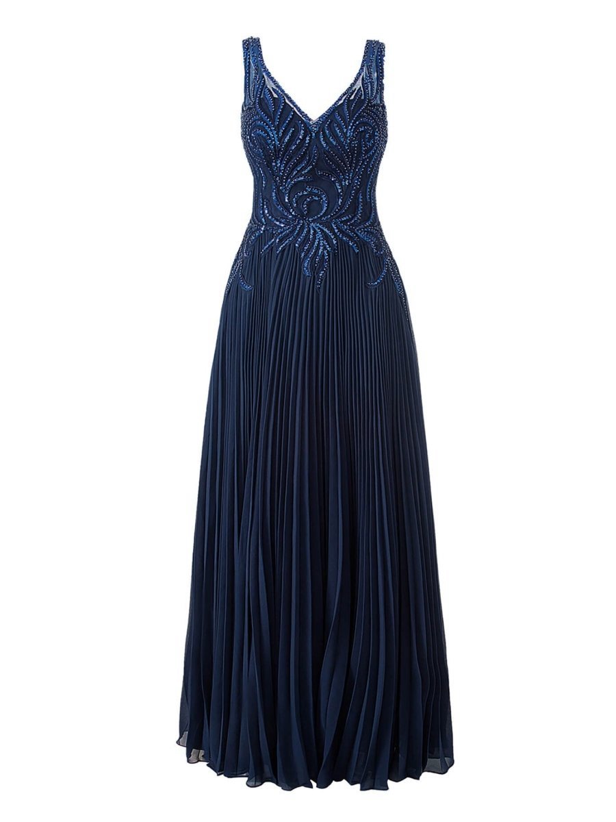 A-line V-neck Chiffon Prom Dresses