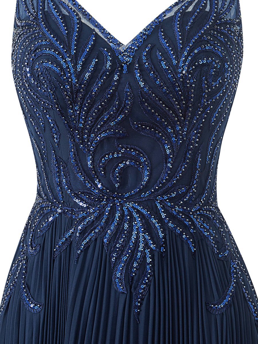 A-line V-neck Chiffon Prom Dresses