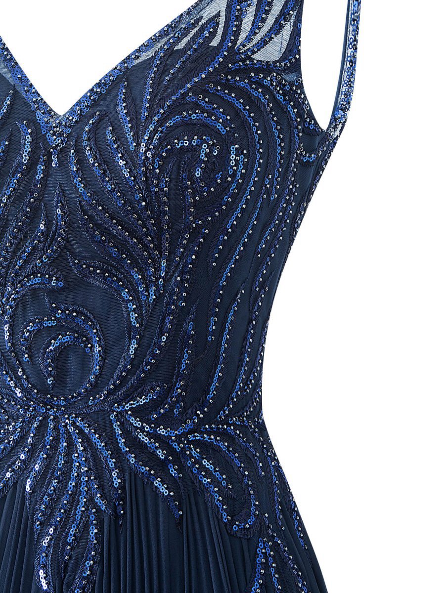 A-line V-neck Chiffon Prom Dresses