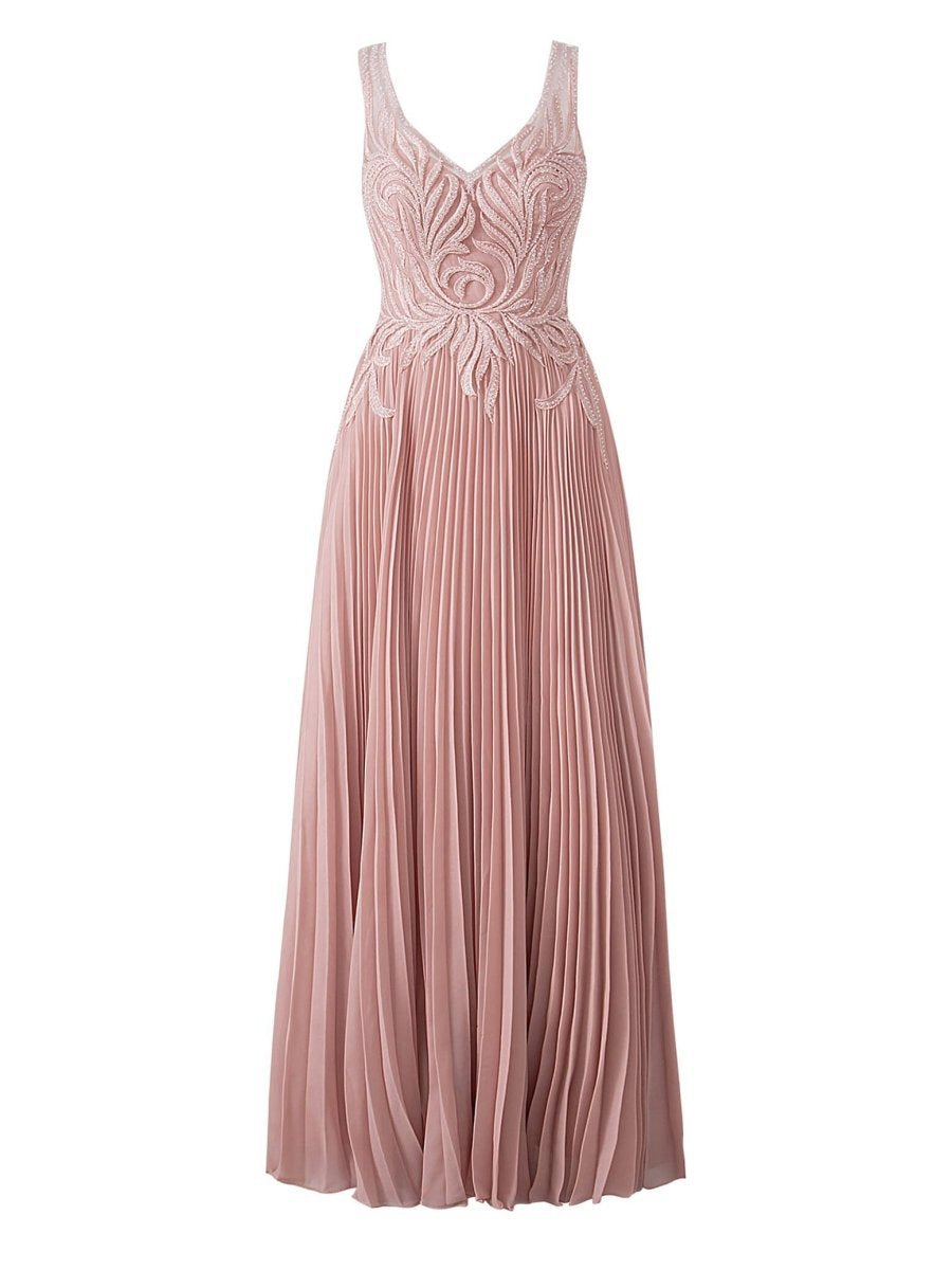 A-line V-neck Chiffon Prom Dresses