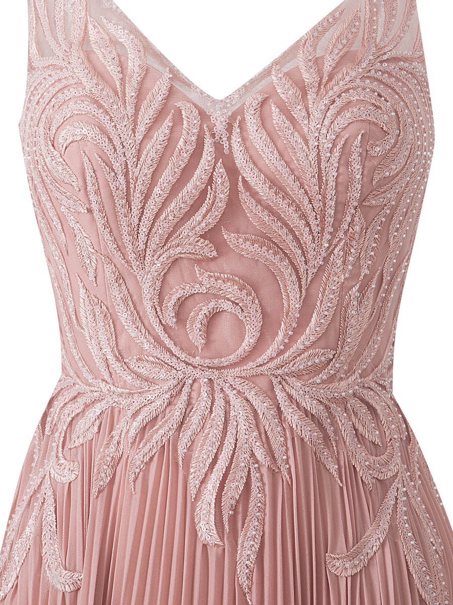 A-line V-neck Chiffon Prom Dresses