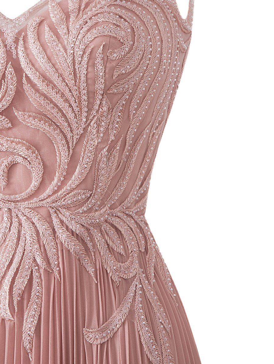 A-line V-neck Chiffon Prom Dresses