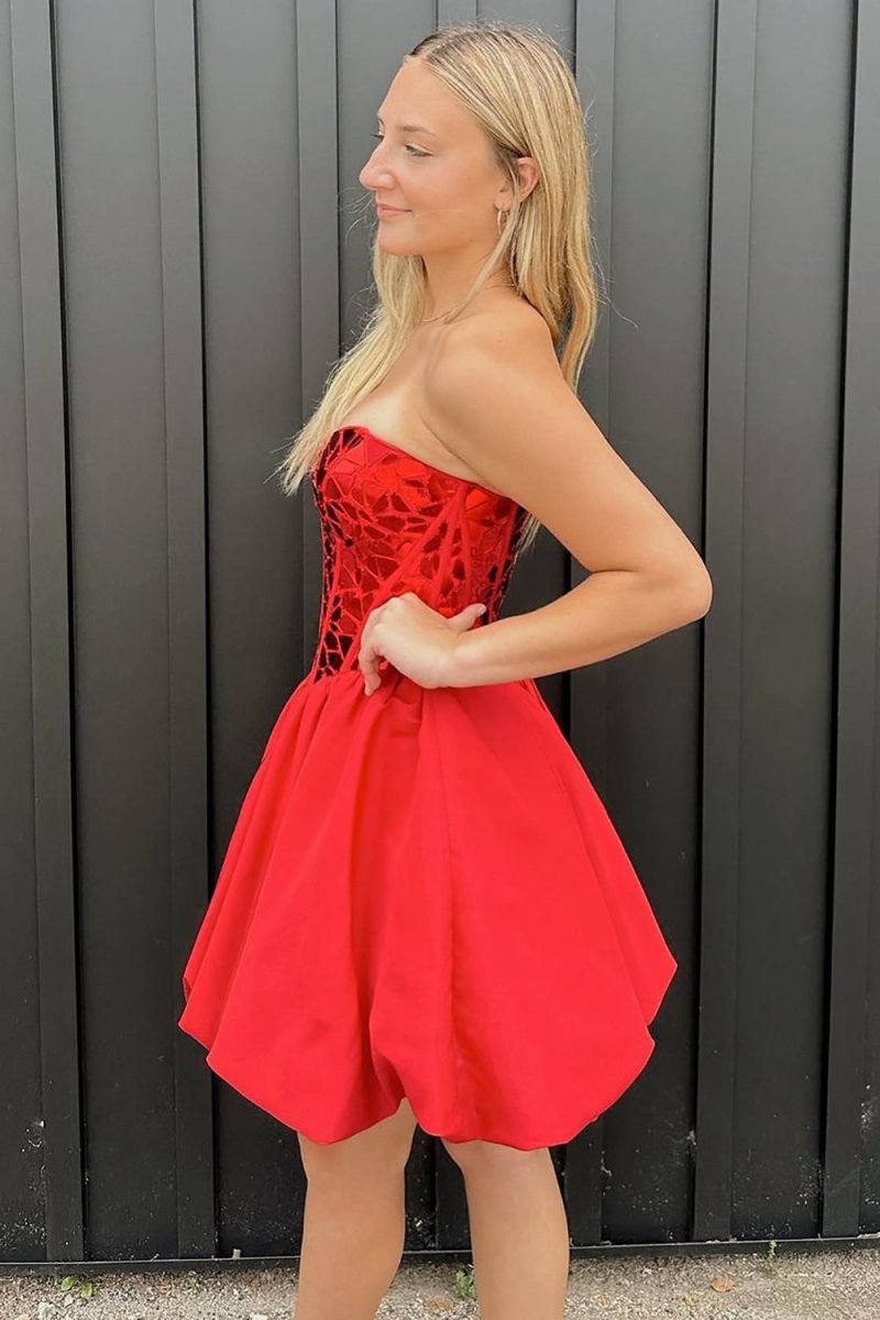 A-line Off the Shoulder Short Homecoming Dresses