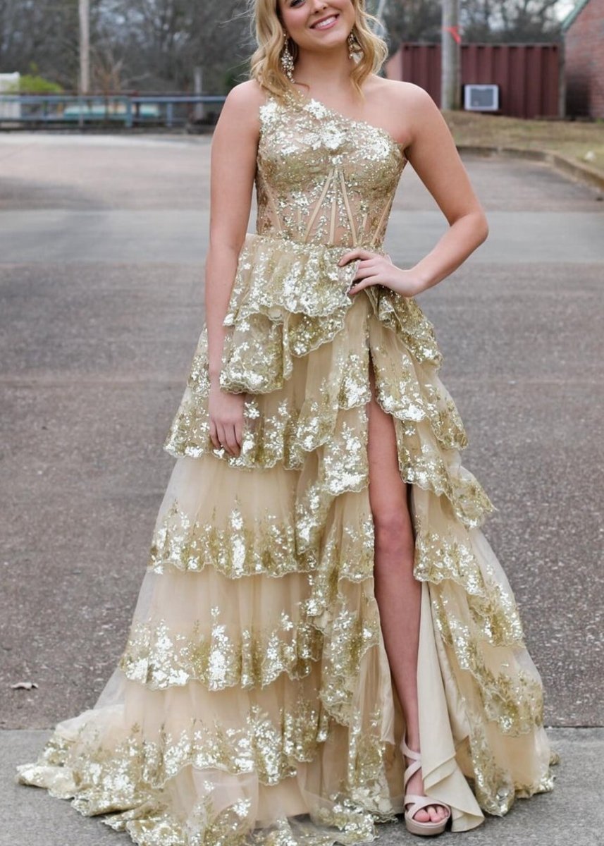 Sheath One Shoulder Tie Lace Long Prom Dresses