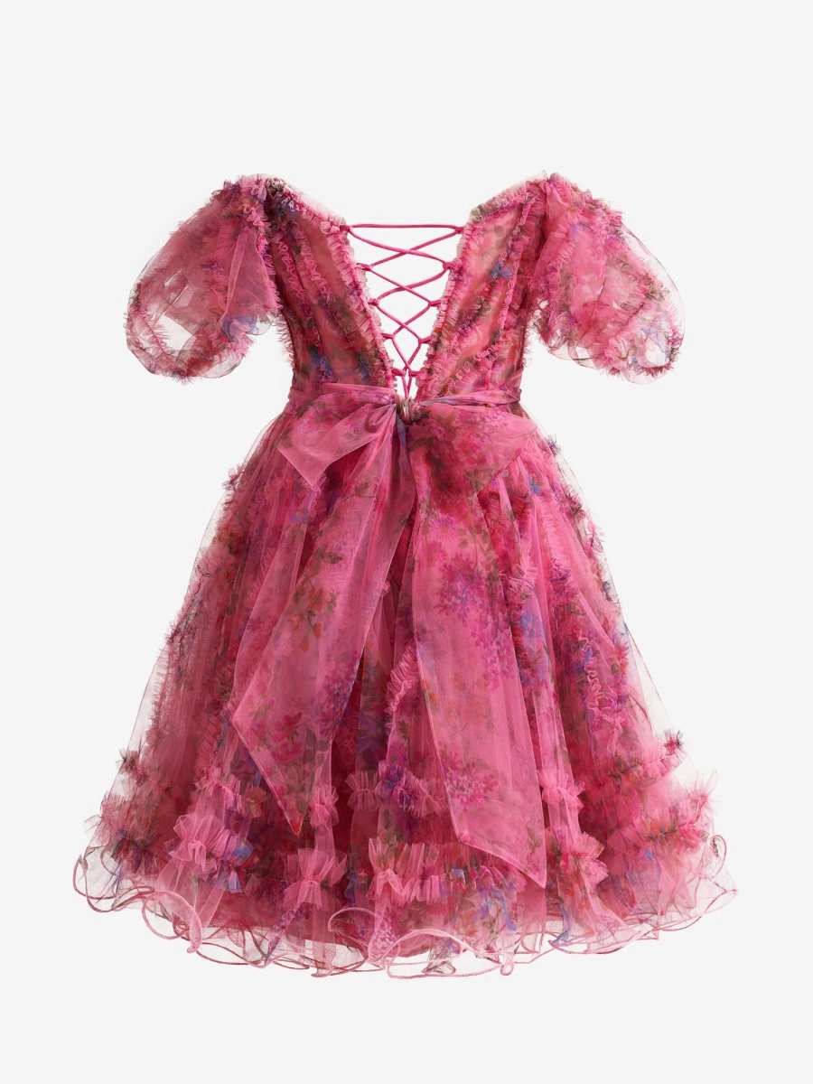 A-line Off the Shoulder Floral Printed Homecoming Dresses