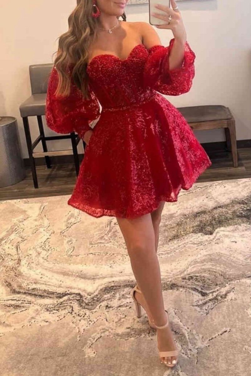 A-line Sweetheart Homecoming Dresses