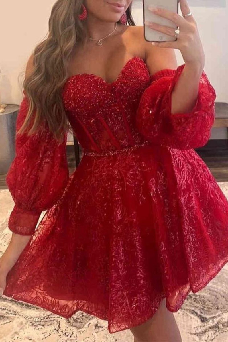 A-line Sweetheart Homecoming Dresses