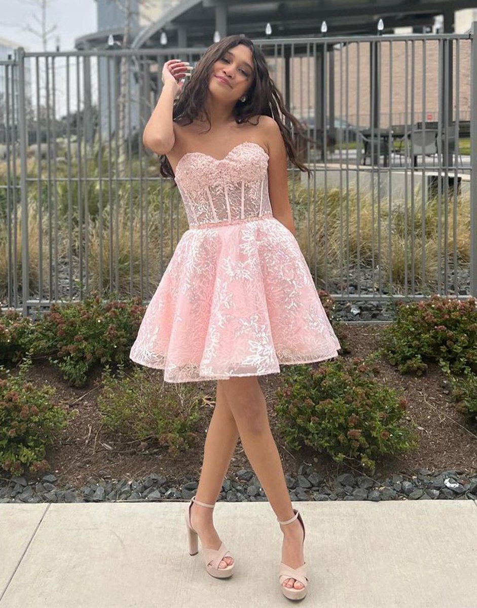 A-line Sweetheart Homecoming Dresses