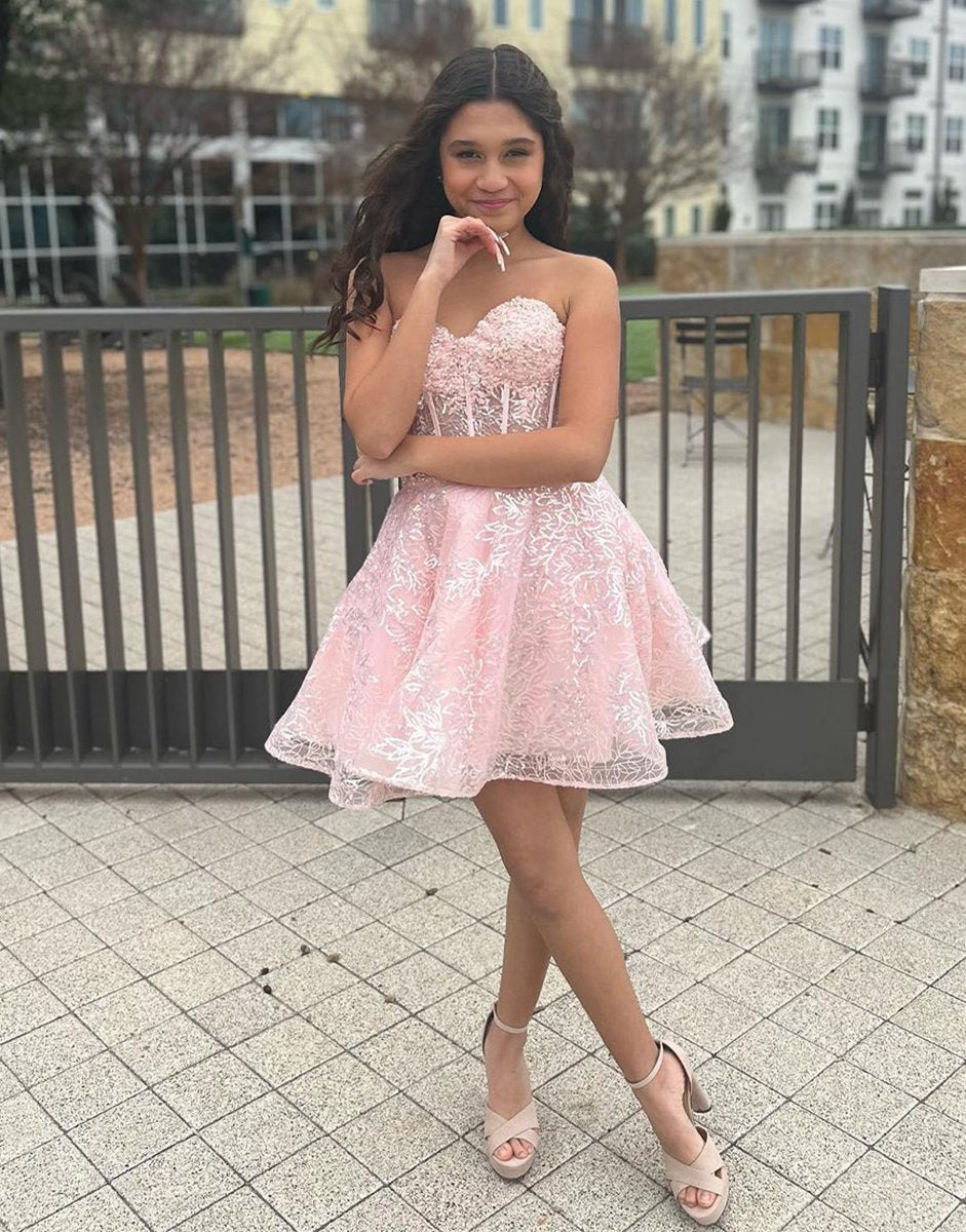 A-line Sweetheart Homecoming Dresses