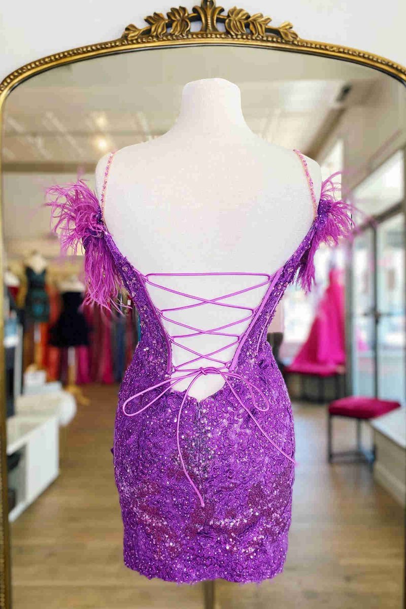 Sheath Off the Shoulder Lace Homecoming Dresses