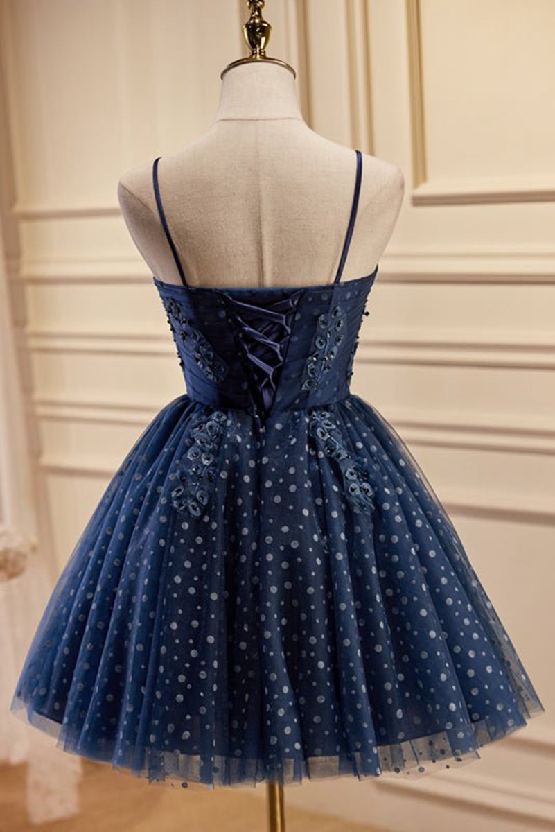 A-line Spaghetti Straps Tulle Homecoming Dresses