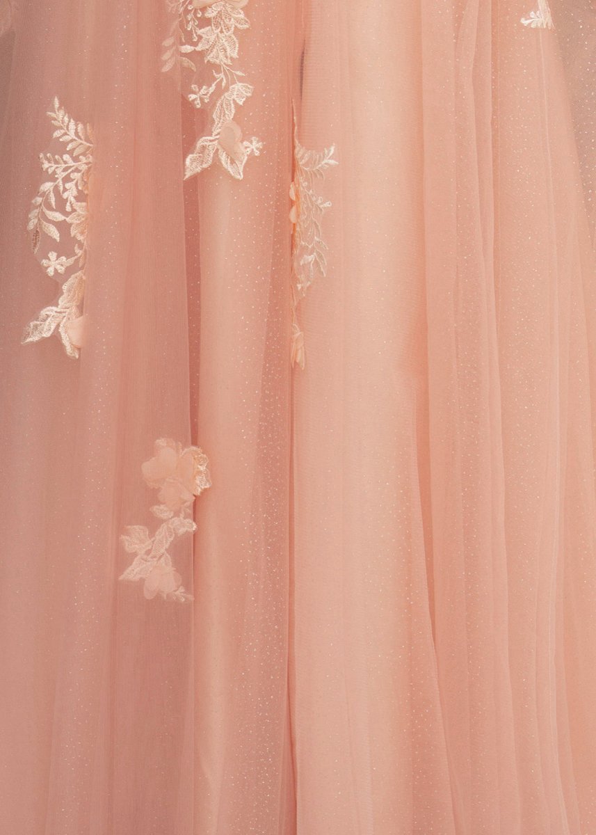 A-line One Shoulder Long Prom Dresses with Appliques