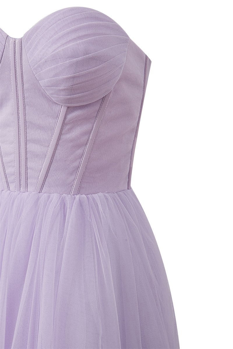 Strapless Puffy Midi Tulle Dresses