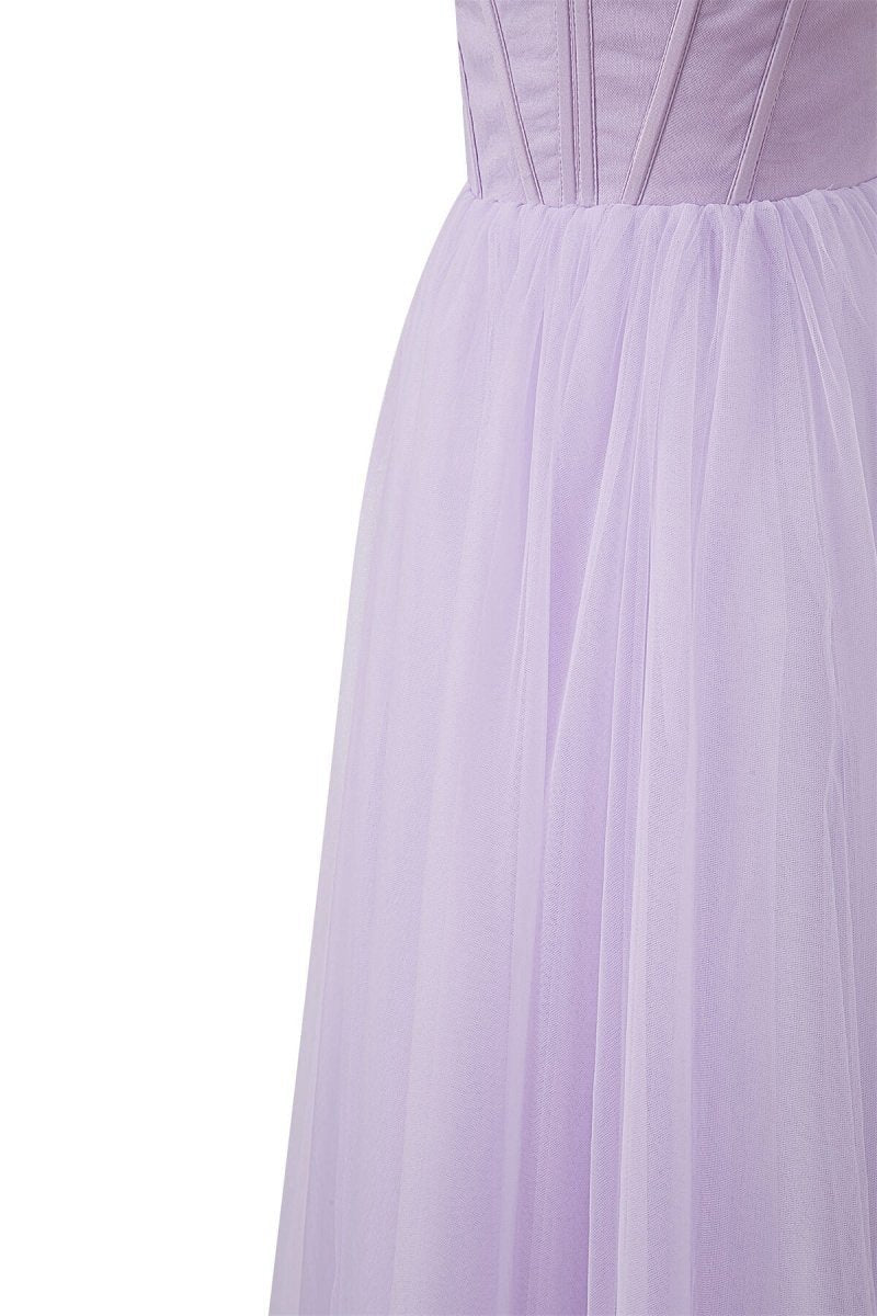 Strapless Puffy Midi Tulle Dresses