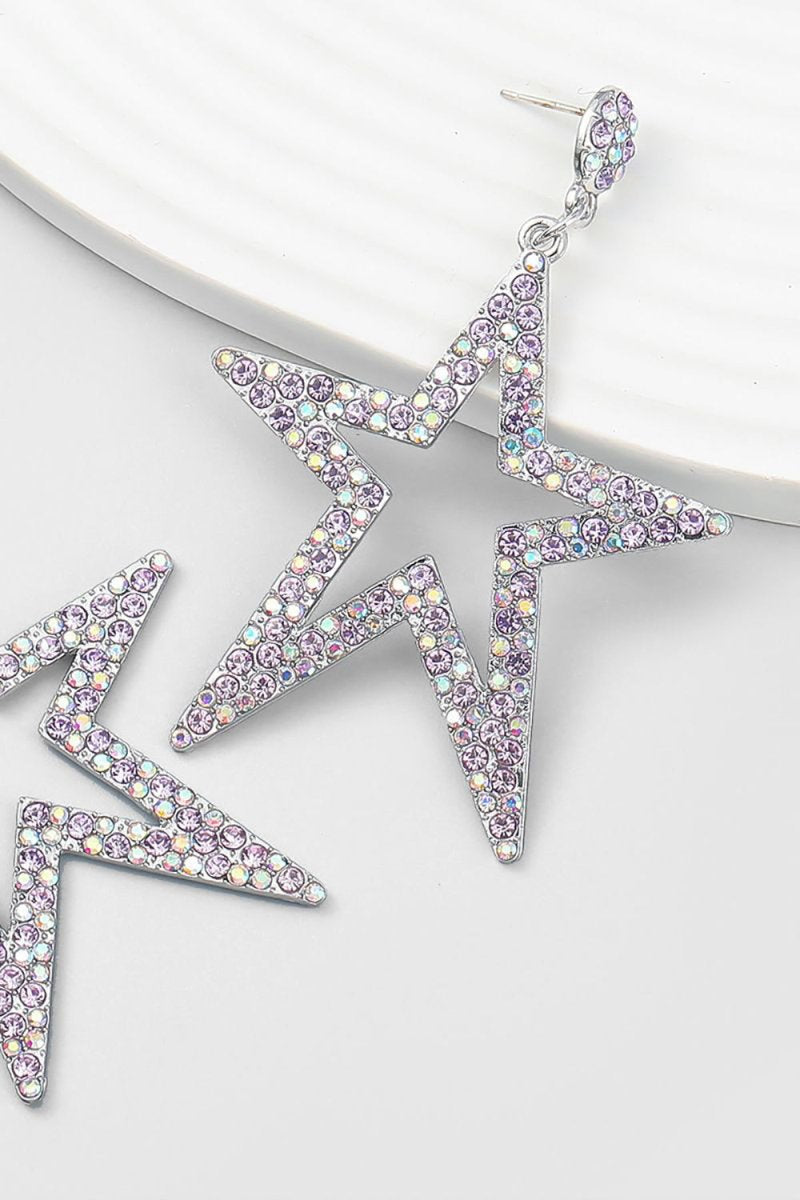 Five-Pointed Star Beaded Earrings