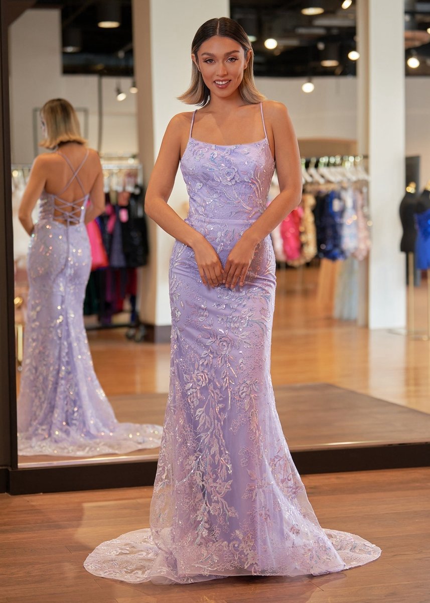 Mermaid Scoop Lace Long Prom Dresses