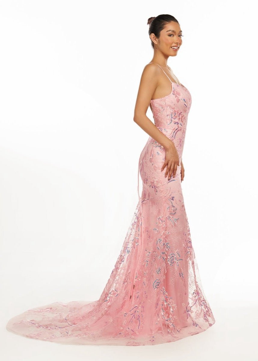 Mermaid Scoop Lace Long Prom Dresses