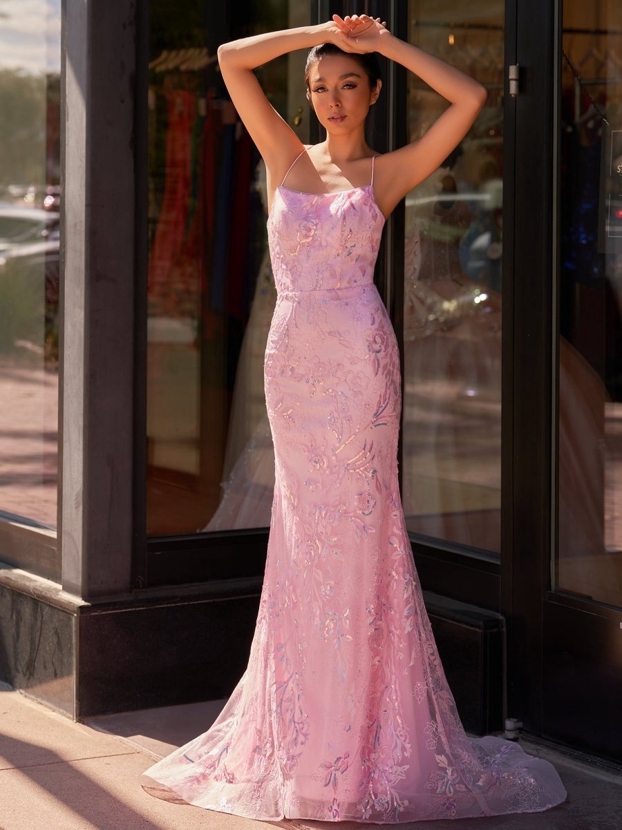 Mermaid Scoop Lace Long Prom Dresses