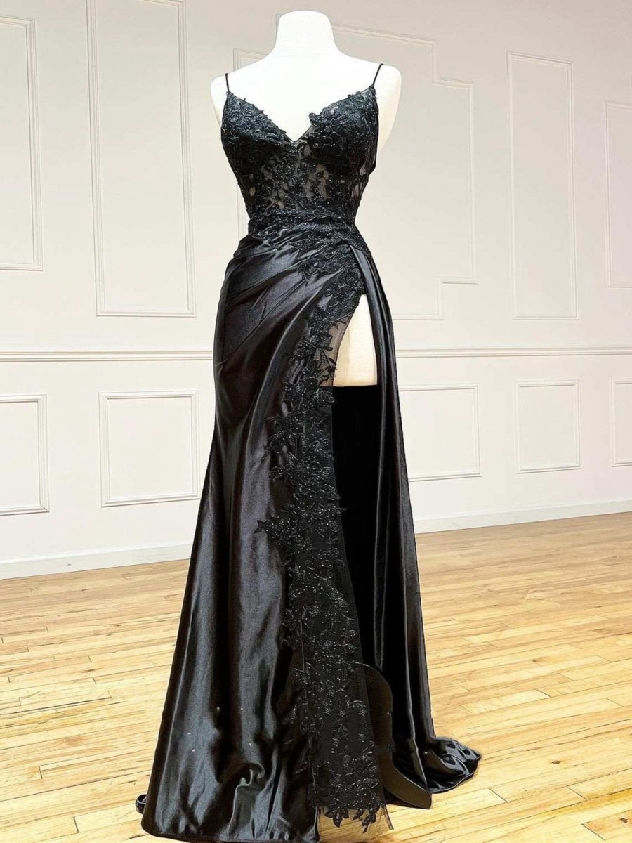 Sheath Long Appliques Prom Dresses