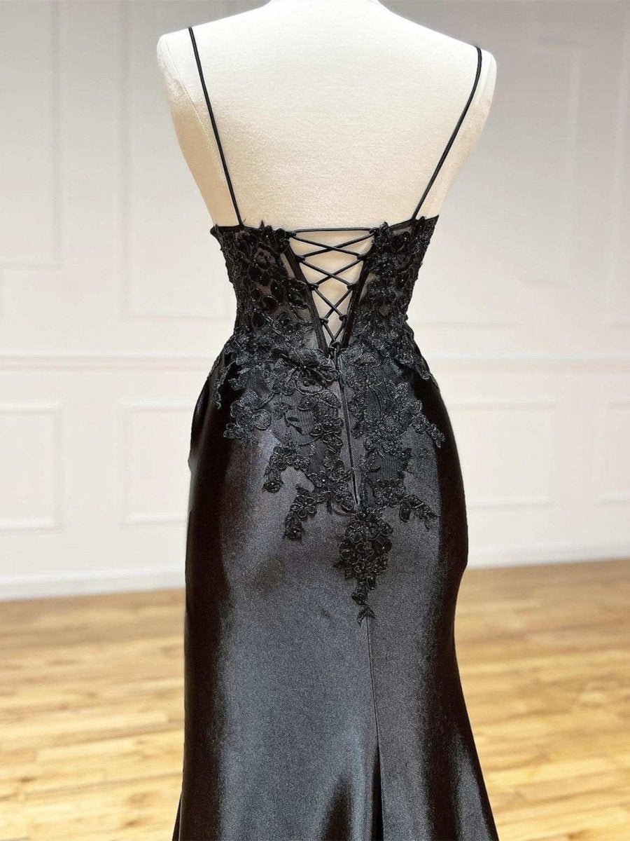 Sheath Long Appliques Prom Dresses