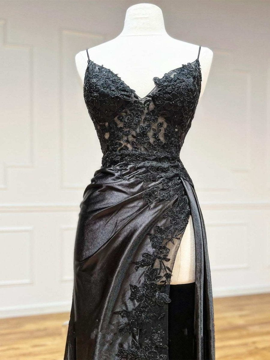 Sheath Long Appliques Prom Dresses