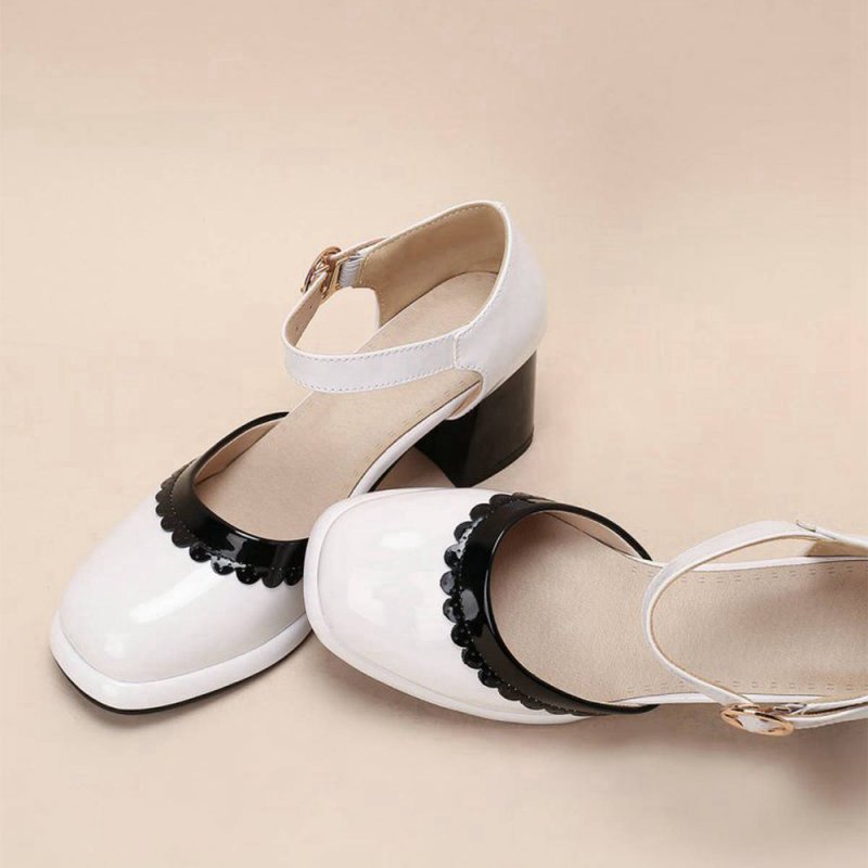Retro Ankle Strap High Heels Shoes