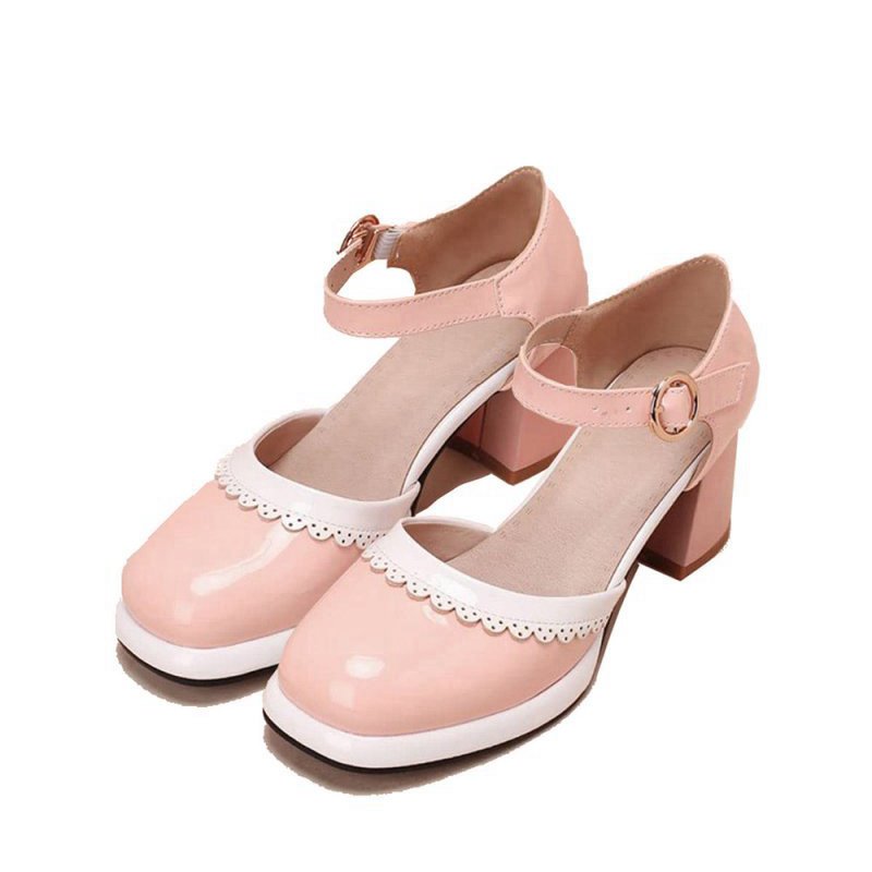 Retro Ankle Strap High Heels Shoes
