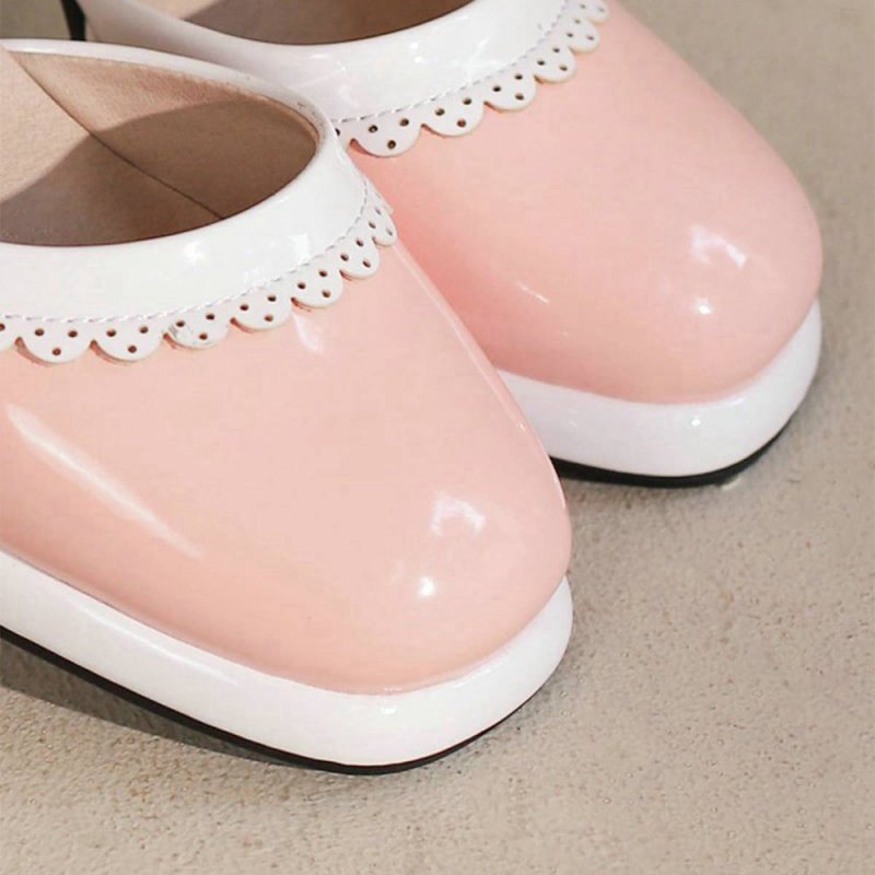 Retro Ankle Strap High Heels Shoes