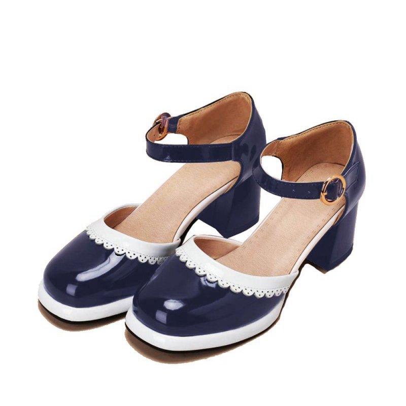 Retro Ankle Strap High Heels Shoes