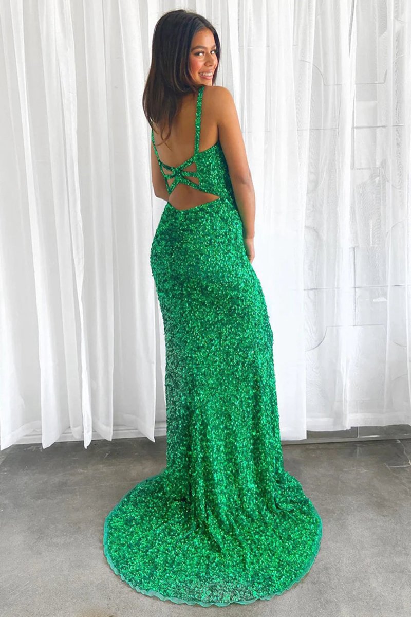 Sparkly Mermaid Sequin Long Prom Dresses