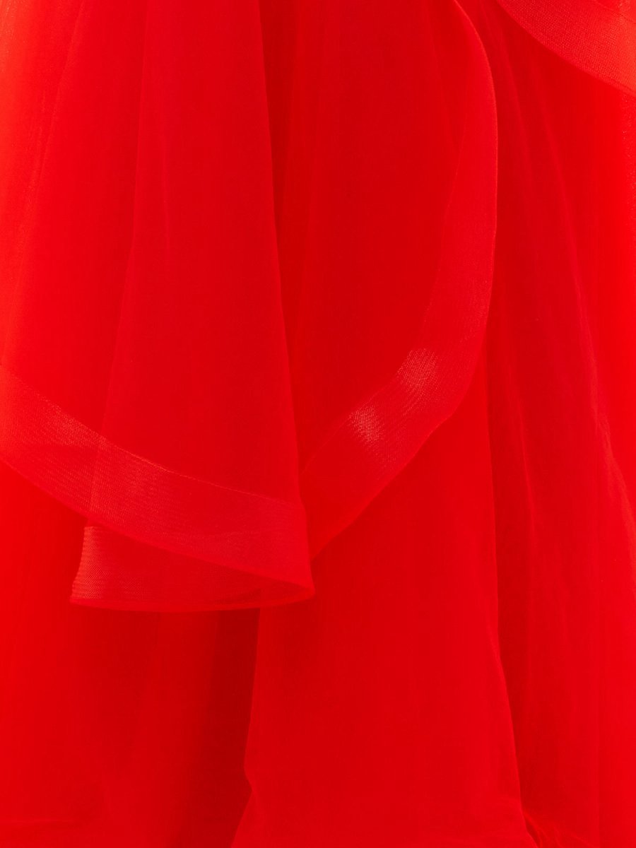 A-line Strapless Organza Prom Dresses
